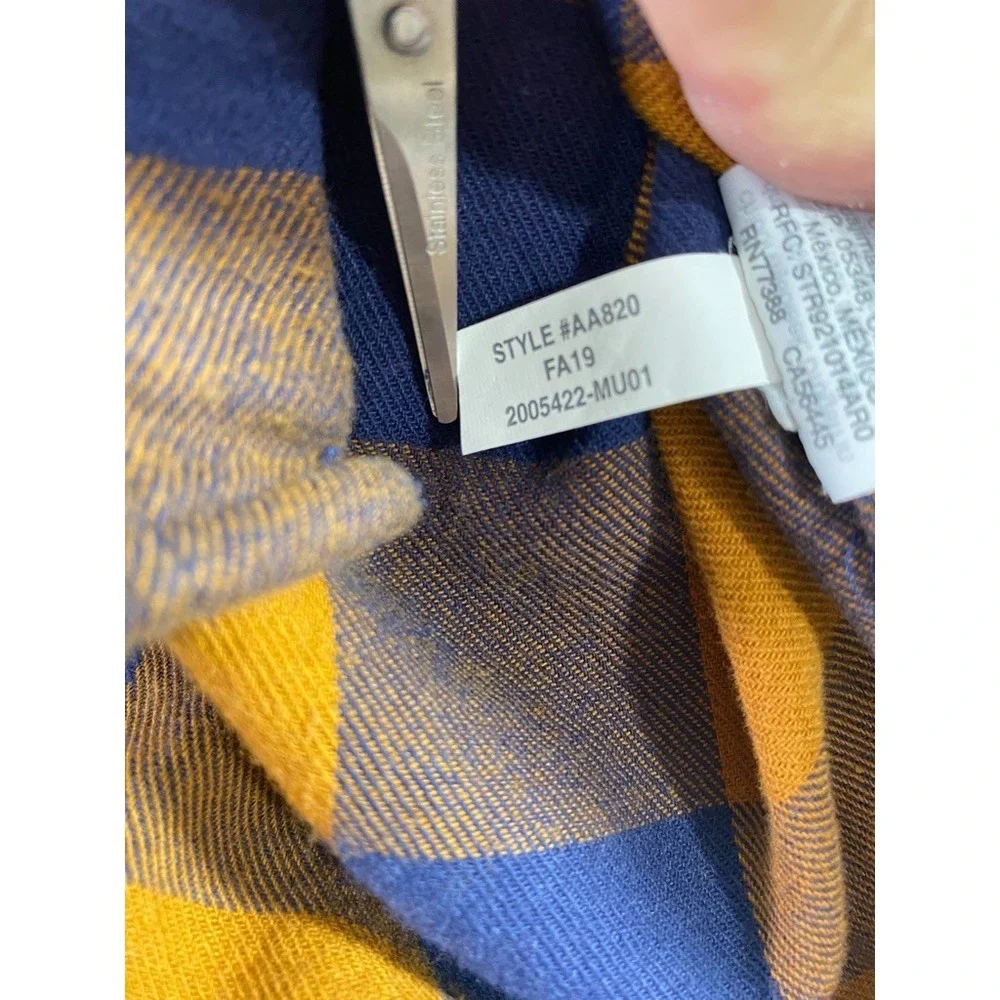 Madewell Shirt Mens Large Orange‎ Buffalo Check Flannel Lightweight Relaxed Fit